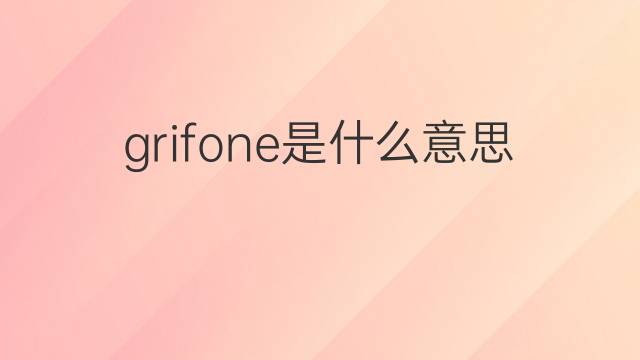 grifone是什么意思 grifone的中文翻译、读音、例句