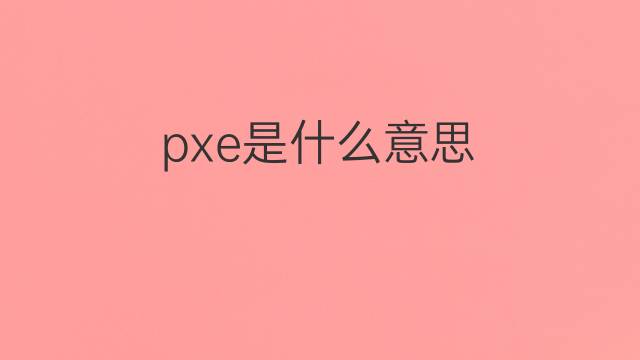 pxe是什么意思 pxe的中文翻译、读音、例句