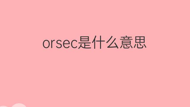 orsec是什么意思 orsec的中文翻译、读音、例句