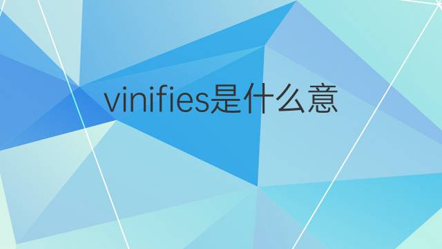 vinifies是什么意思 vinifies的中文翻译、读音、例句