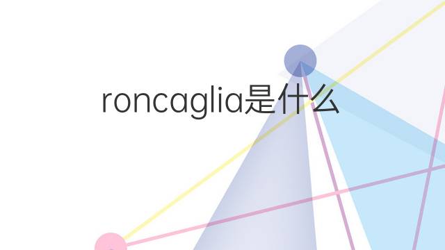 roncaglia是什么意思 roncaglia的中文翻译、读音、例句