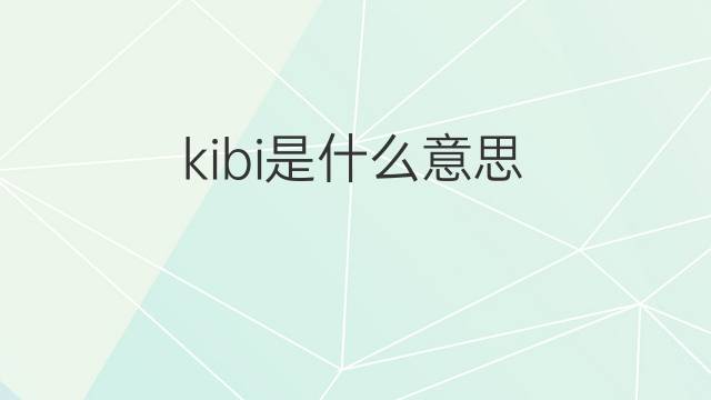 kibi是什么意思 kibi的中文翻译、读音、例句