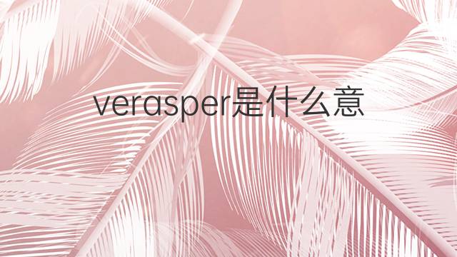 verasper是什么意思 verasper的中文翻译、读音、例句