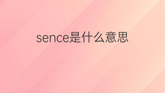sence是什么意思 sence的中文翻译、读音、例句