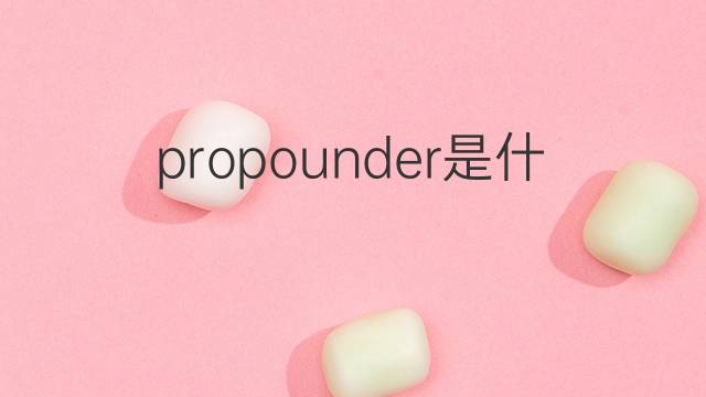 propounder是什么意思 propounder的中文翻译、读音、例句