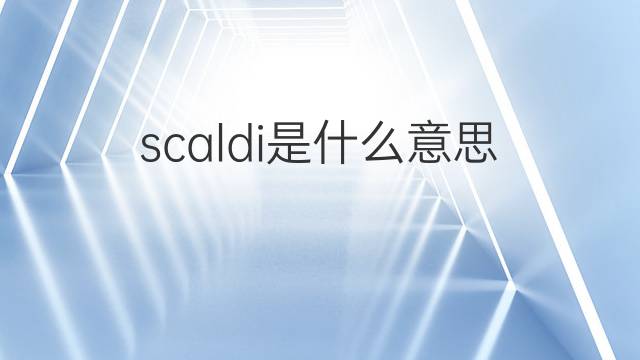 scaldi是什么意思 scaldi的中文翻译、读音、例句