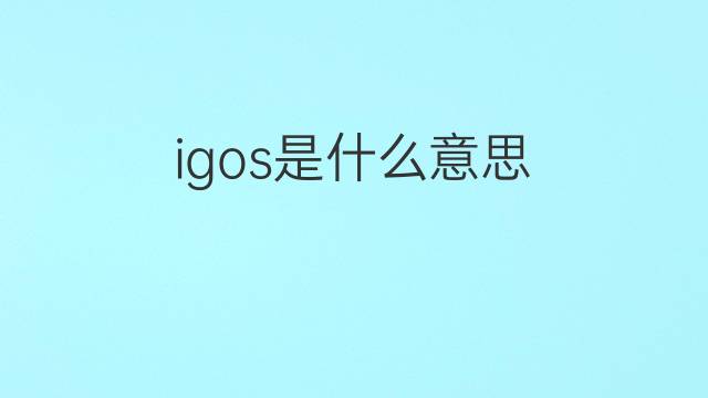 igos是什么意思 igos的中文翻译、读音、例句