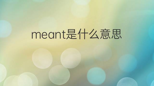 meant是什么意思 meant的中文翻译、读音、例句