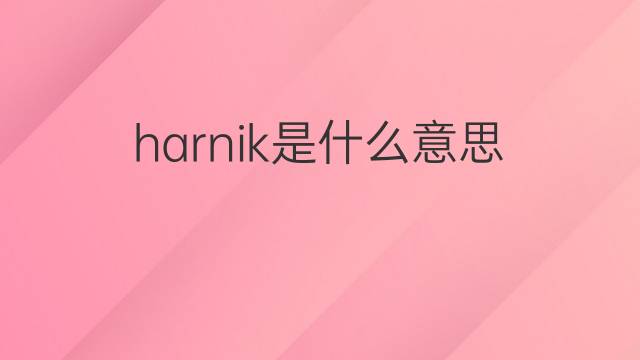 harnik是什么意思 harnik的中文翻译、读音、例句