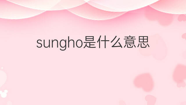 sungho是什么意思 sungho的中文翻译、读音、例句