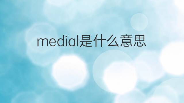 medial是什么意思 medial的中文翻译、读音、例句