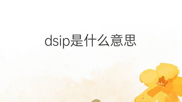 dsip是什么意思 dsip的中文翻译、读音、例句