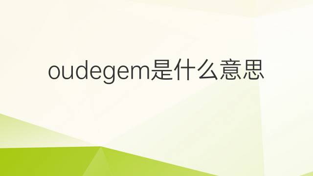 oudegem是什么意思 oudegem的中文翻译、读音、例句