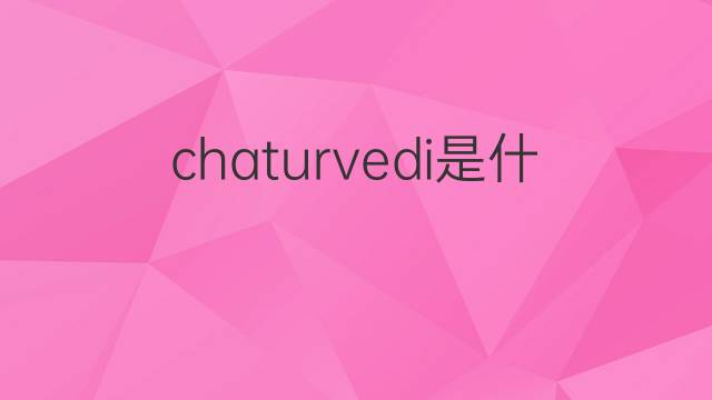 chaturvedi是什么意思 chaturvedi的中文翻译、读音、例句