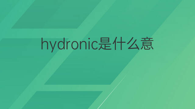 hydronic是什么意思 hydronic的中文翻译、读音、例句