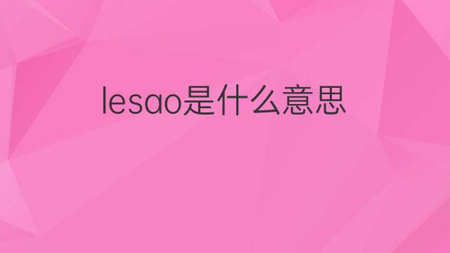 lesao是什么意思 lesao的中文翻译、读音、例句