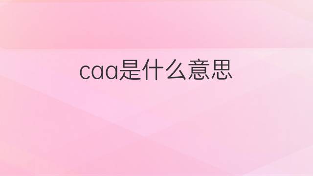 caa是什么意思 caa的中文翻译、读音、例句