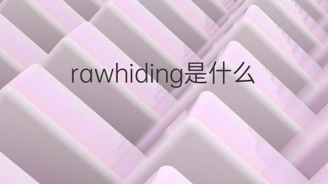 rawhiding是什么意思 rawhiding的中文翻译、读音、例句