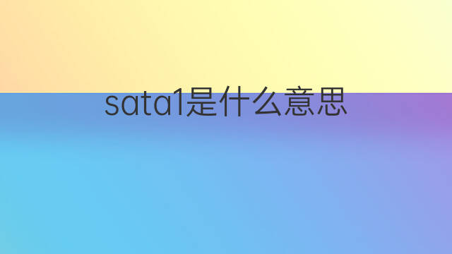 sata1是什么意思 sata1的中文翻译、读音、例句