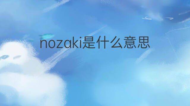 nozaki是什么意思 nozaki的中文翻译、读音、例句