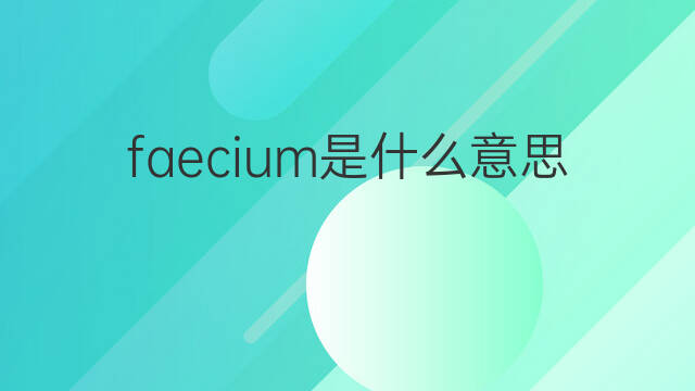 faecium是什么意思 faecium的中文翻译、读音、例句