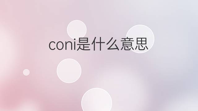 coni是什么意思 coni的中文翻译、读音、例句
