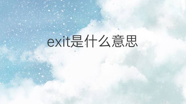 exit是什么意思 exit的中文翻译、读音、例句