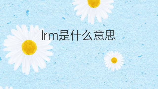 lrm是什么意思 lrm的中文翻译、读音、例句