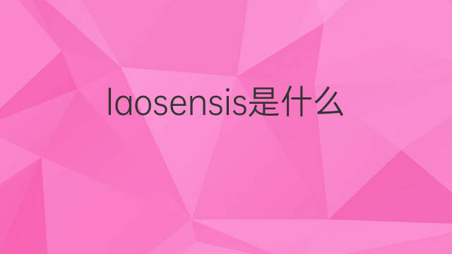 laosensis是什么意思 laosensis的中文翻译、读音、例句