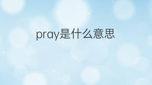 pray是什么意思 pray的中文翻译、读音、例句