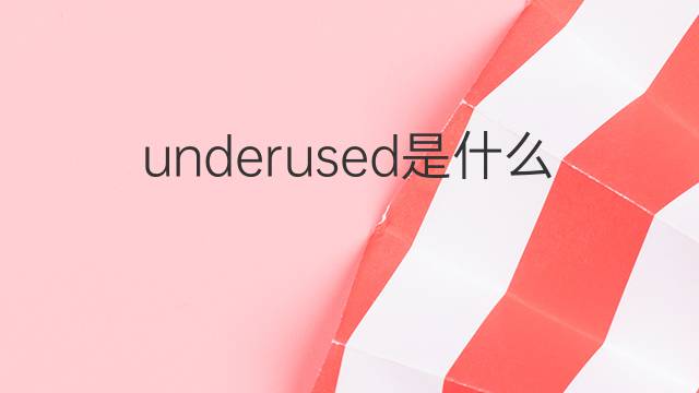 underused是什么意思 underused的中文翻译、读音、例句