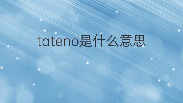 tateno是什么意思 tateno的中文翻译、读音、例句