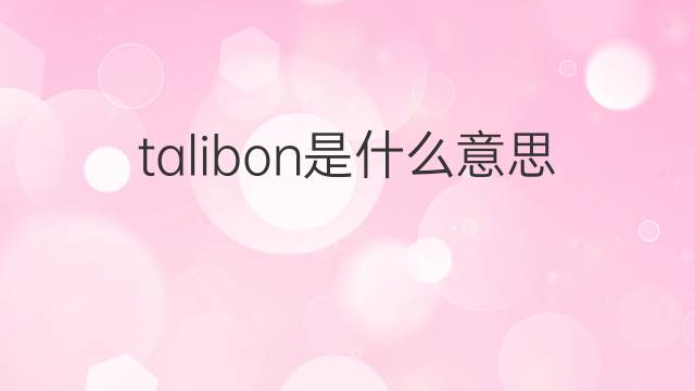 talibon是什么意思 talibon的中文翻译、读音、例句