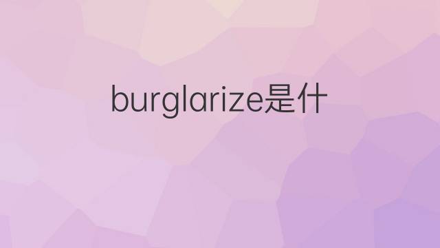 burglarize是什么意思 burglarize的中文翻译、读音、例句