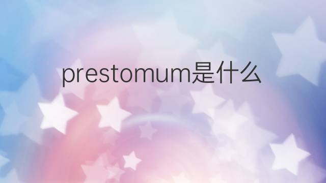 prestomum是什么意思 prestomum的中文翻译、读音、例句