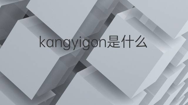 kangyigon是什么意思 kangyigon的中文翻译、读音、例句