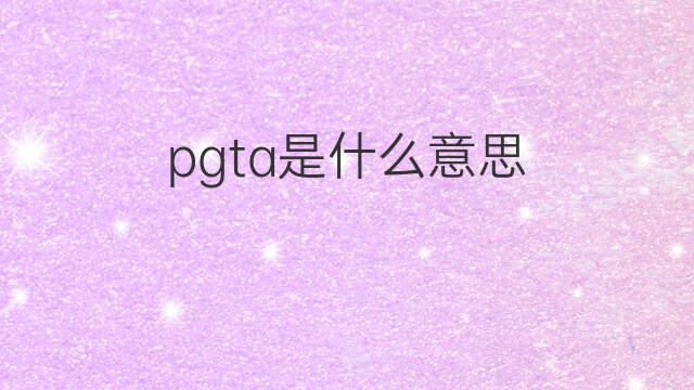 pgta是什么意思 pgta的中文翻译、读音、例句