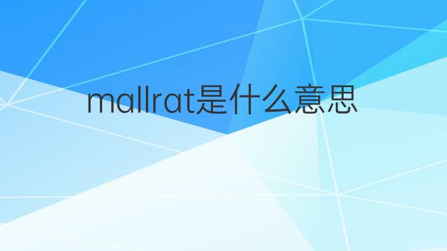 mallrat是什么意思 mallrat的中文翻译、读音、例句