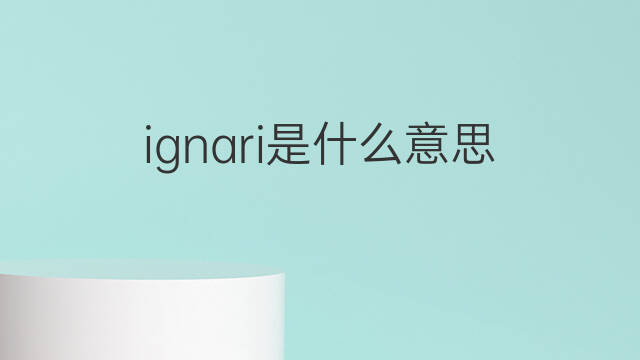 ignari是什么意思 ignari的中文翻译、读音、例句