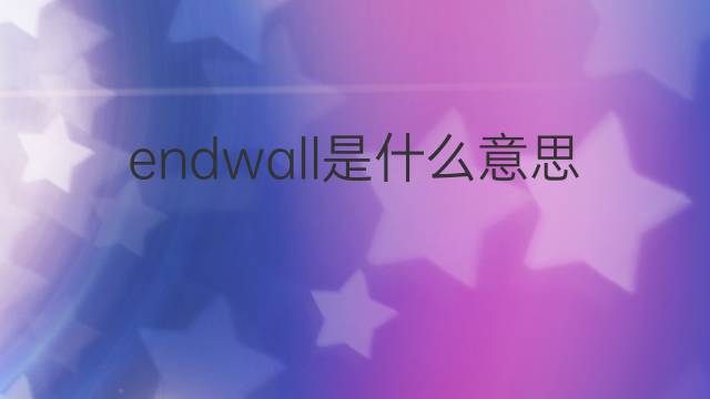 endwall是什么意思 endwall的中文翻译、读音、例句