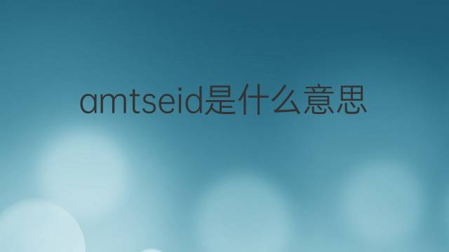 amtseid是什么意思 amtseid的中文翻译、读音、例句