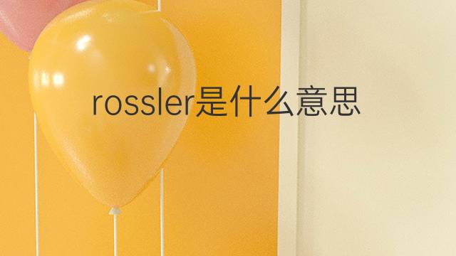 rossler是什么意思 rossler的中文翻译、读音、例句