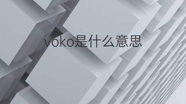 voko是什么意思 voko的中文翻译、读音、例句