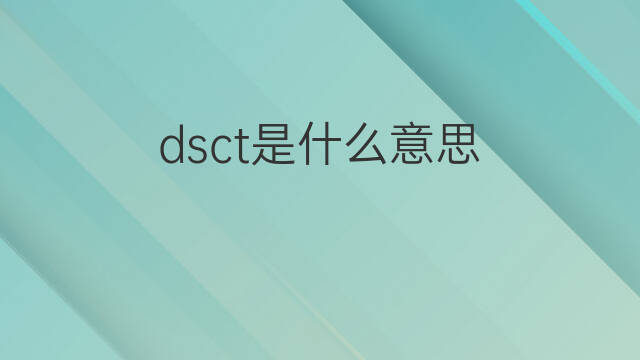 dsct是什么意思 dsct的中文翻译、读音、例句