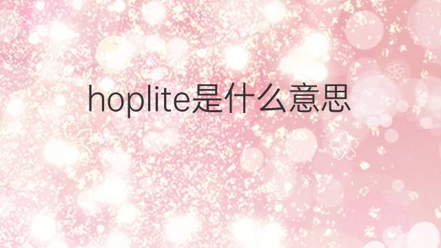 hoplite是什么意思 hoplite的中文翻译、读音、例句