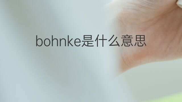 bohnke是什么意思 bohnke的中文翻译、读音、例句
