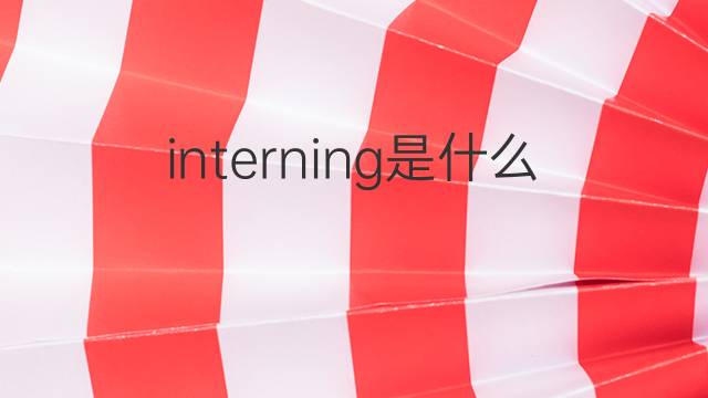 interning是什么意思 interning的中文翻译、读音、例句