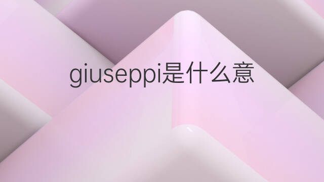 giuseppi是什么意思 giuseppi的中文翻译、读音、例句