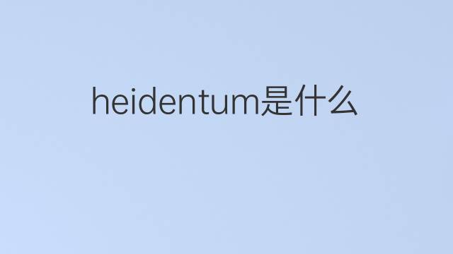 heidentum是什么意思 heidentum的中文翻译、读音、例句