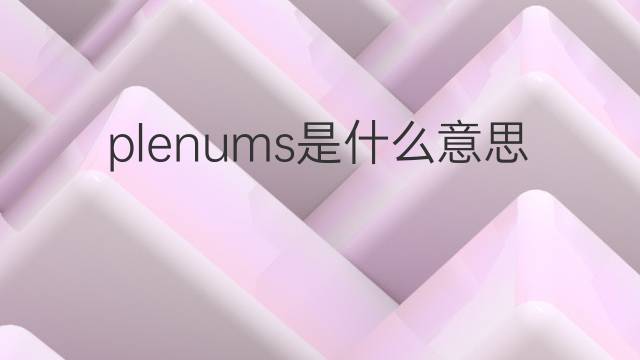 plenums是什么意思 plenums的中文翻译、读音、例句